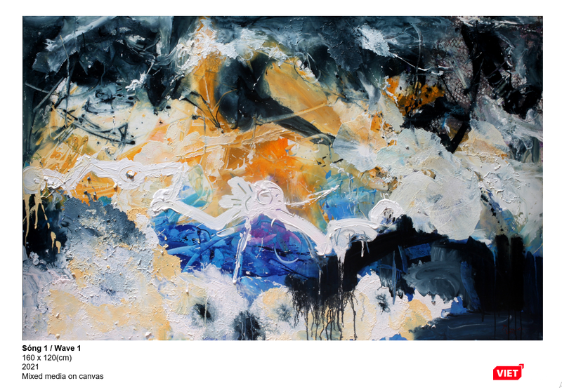 Tác phẩm "Sóng 1" của Nguyễn Dương Tác phẩm "Sóng 1" của Nguyễn Dương