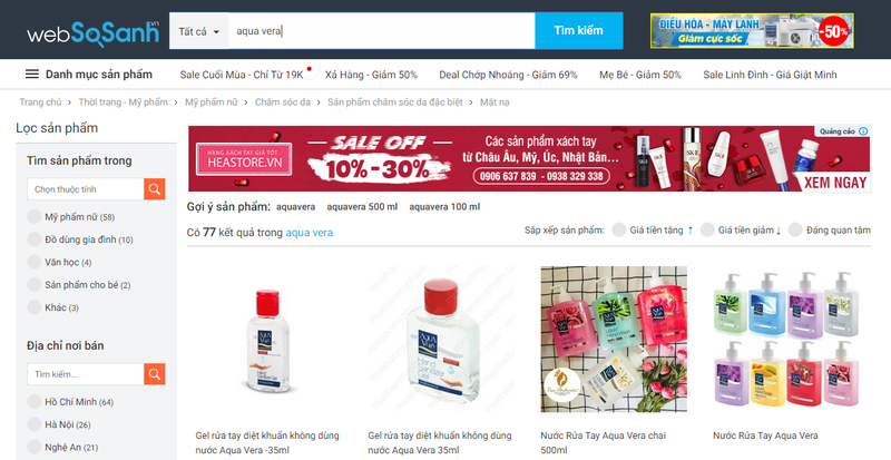 Lô mỹ phẩm Aquavera bị đình chỉ lưu hành trên toàn quốc