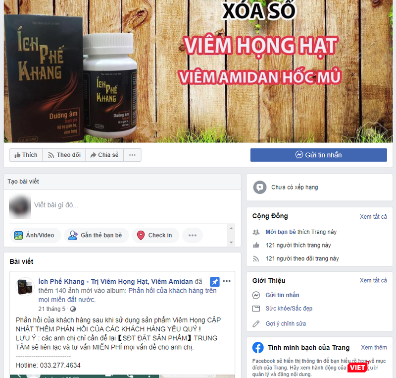 Lần thứ 2 cảnh báo về quảng cáo thực phẩm chức năng Ích Phế Khang lừa dối thông tin