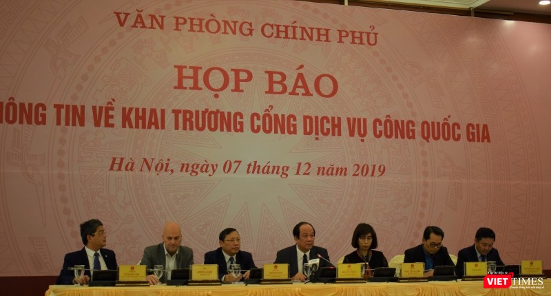 Buổi họp báo thông tin về khai trương Cổng dịch vụ công Quốc gia ngày 7/12.
