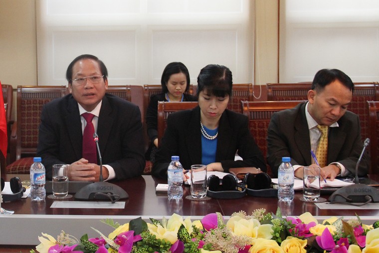 Bộ trưởng Trương Minh Tuấn phát biểu tại buổi tiếp