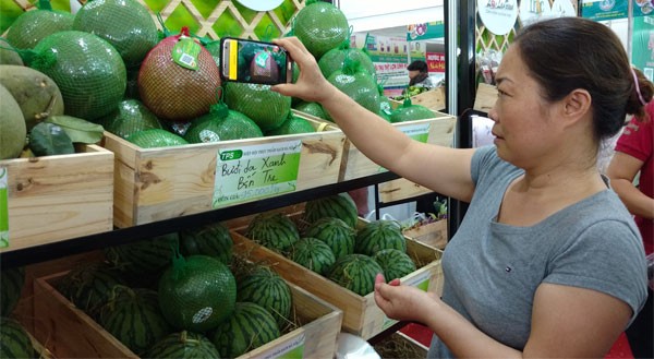 Người tiêu dùng truy xuất nguồn gốc trái cây bằng smartphone thông qua mã QR code.