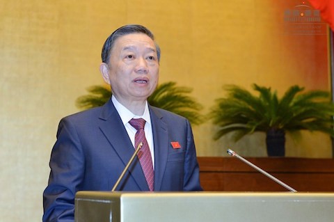 Bộ trưởng Tô Lâm. Ảnh: Quốc hội.