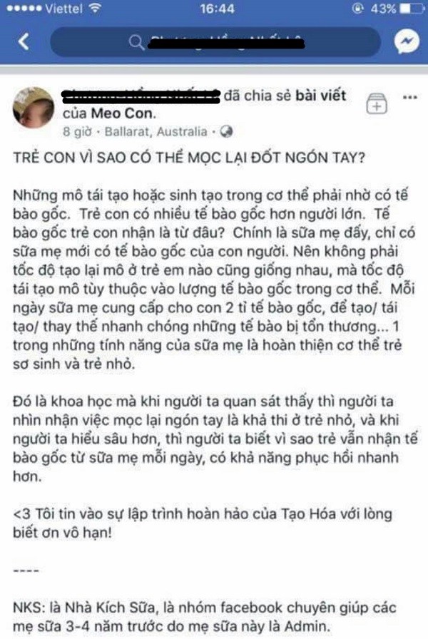 Lời khuyên về sữa mẹ càng ngày càng bị thần thánh hóa thôi, lúc mê muội người trong cuộc khó nhận ra được