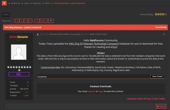 Vụ hơn 163 triệu tài khoản Zing ID bị rao bán và nguy cơ lộ thông tin cá nhân người dùng ảnh 1