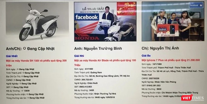 Giao diện một website kinh doanh lừa đảo.