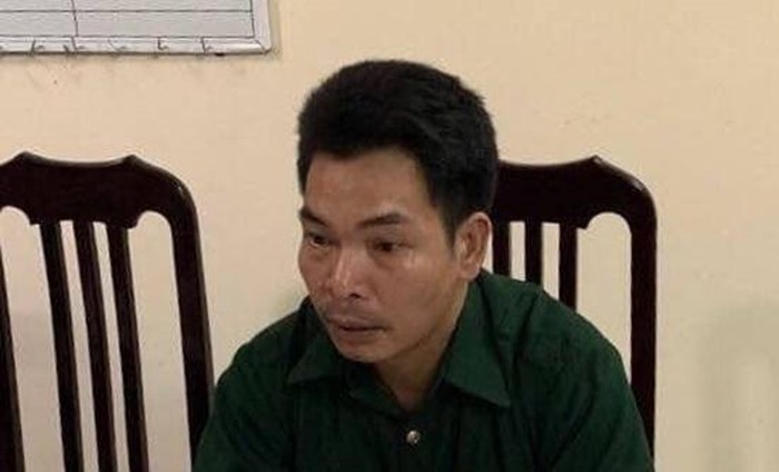 Đối tượng Tuấn tại cơ quan điều tra.