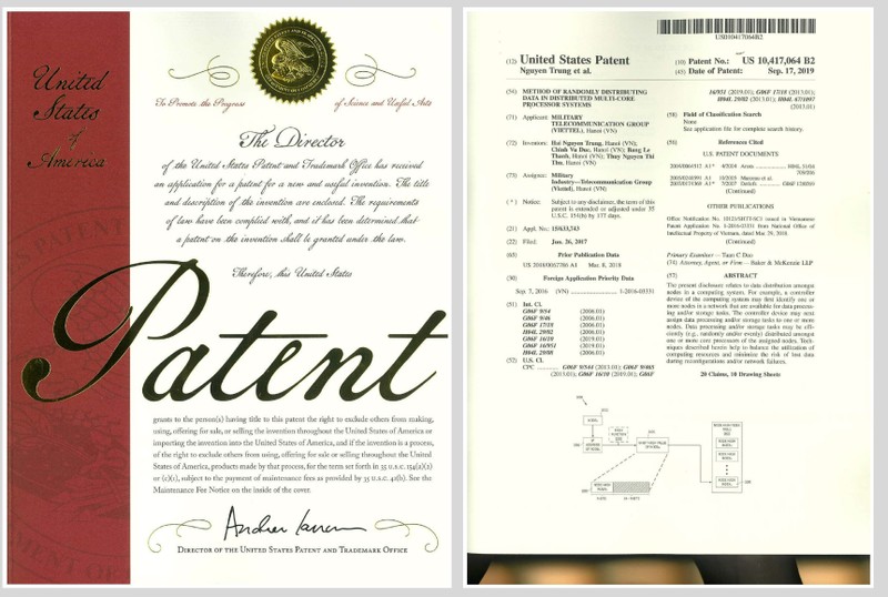 Bằng bảo hộ độc quyền do Cơ quan Sáng chế và Nhãn hiệu Hoa kỳ cấp. Bằng bảo hộ độc quyền do Cơ quan Sáng chế và Nhãn hiệu Hoa kỳ cấp.