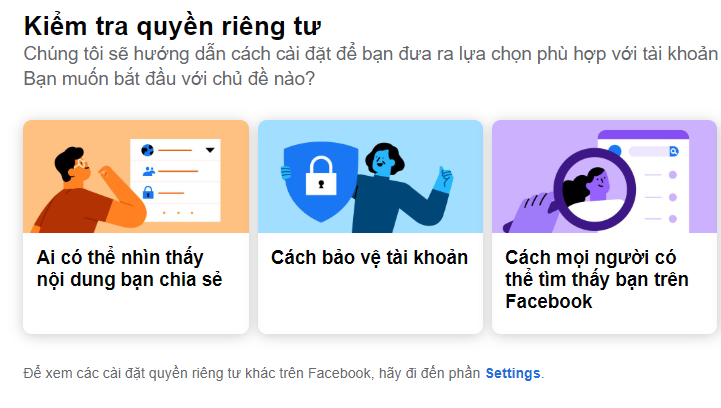 Tính năng kiểm tra quyền riêng tư giúp cải thiện tính bảo mật của tài khoản. Ảnh chụp màn hình: Anh Lê. Tính năng kiểm tra quyền riêng tư giúp cải thiện tính bảo mật của tài khoản. Ảnh chụp màn hình: Anh Lê.