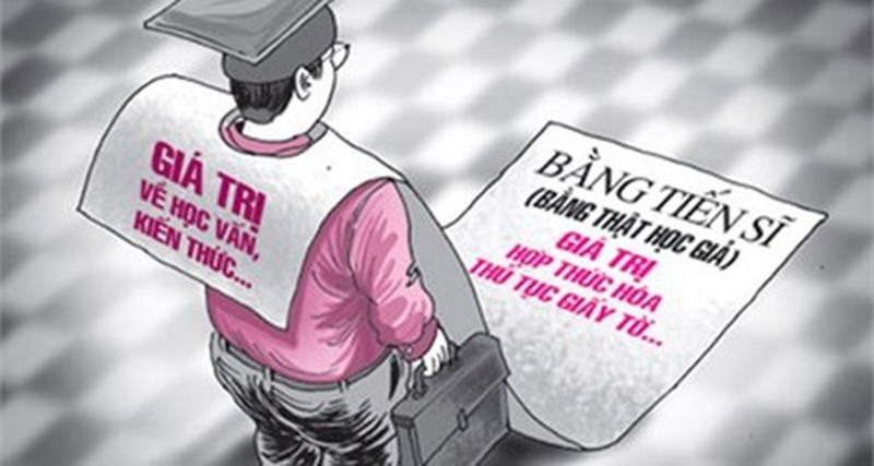 Xã hội trọng bằng cấp đã gây ra hàng loạt vấn đề nhức nhối như: mua bán bằng giả, chạy chọt trong thi cử để có tấm bằng chính quy loại khá, giỏi. Ảnh minh họa trên giaoduc.net