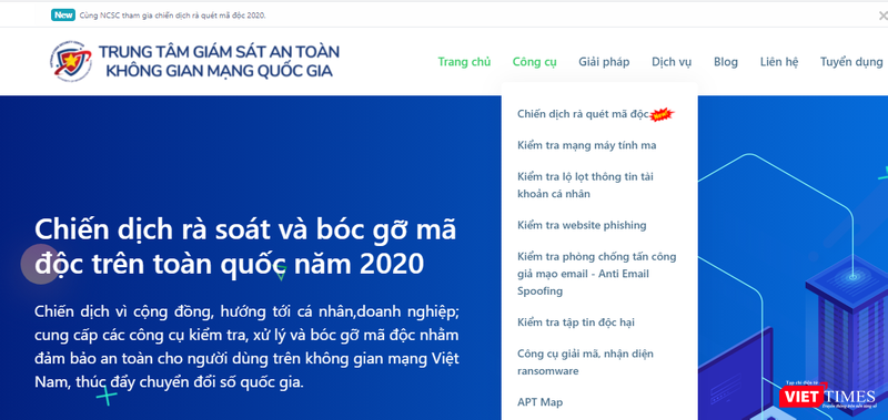 Hàng loạt công cụ rà soát và bóc gỡ mã độc đã được cập nhật trên website của Trung tâm Giám sát an tòn không gian mạng Quốc gia.
