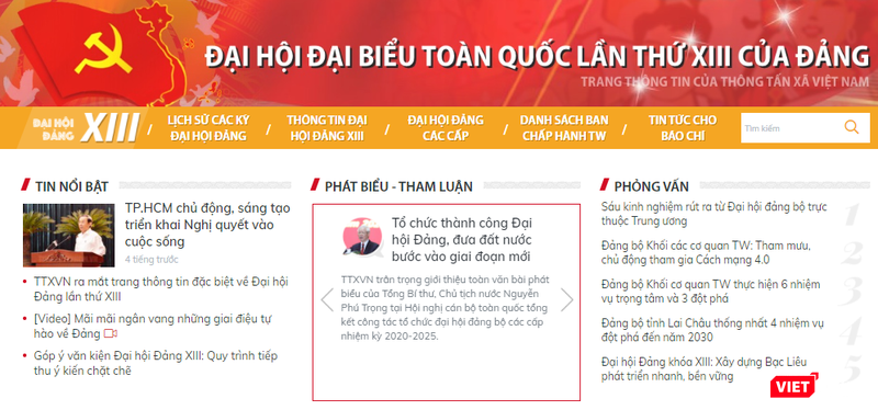Trang thông tin có 6 phiên bản ngôn ngữ gồm: Việt, Anh, Pháp, Nga, Tây Ban Nha và Hoa.