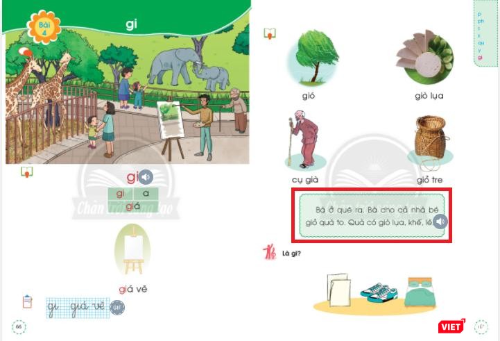 Chủ đề Đi sở thú được triển khai bằng nhiều ngữ liệu hầu như không liên quan. Ảnh chụp từ bản điện tử. Chủ đề Đi sở thú được triển khai bằng nhiều ngữ liệu hầu như không liên quan. Ảnh chụp từ bản điện tử.