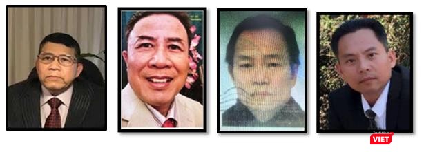 4 đối tượng cầm đầu Tổ chức khủng bố "Triều đại Việt" ở nước ngoài. Ảnh do Bộ Công an cung cấp.