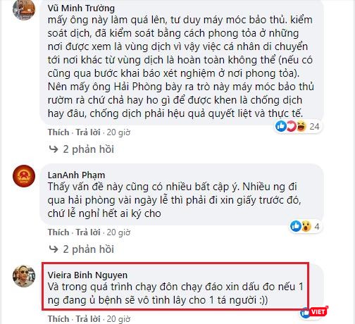 Trên một diễn đàn của những người làm nghề luật, có đến 95% ý kiến phản đối yêu cầu về giấy phép đi lại của UBND TP. Hải Phòng