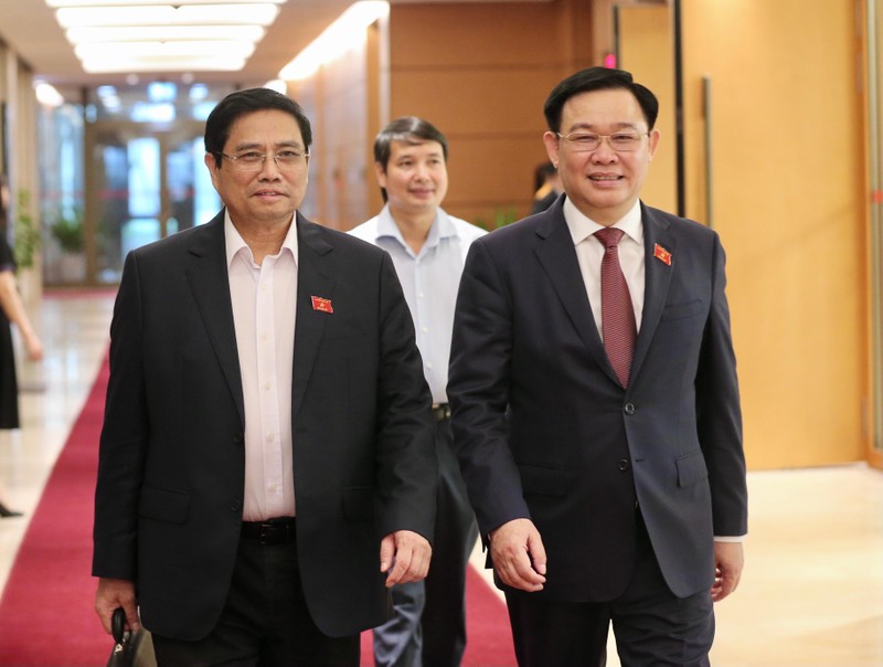 Thủ tướng Phạm Minh Chính và Chủ tịch Quốc hội Vương Đình Huệ.