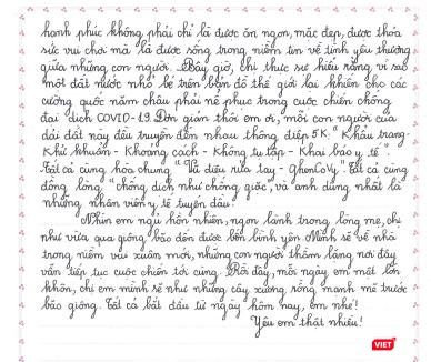 Toàn văn bức thư của em Đào Anh Thư - trường THCS Nguyễn Huy Tưởng, huyện Đông Anh, TP. Hà Nội - vừa đoạt giải Nhất Quốc gia cuộc thi Viết thư quốc tế UPU lần thứ 50 (2021)
