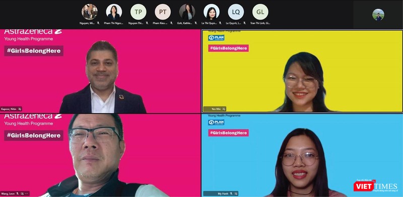 Mỹ Hạnh (dưới phải) và Yến Nhi (trên phải) chia sẻ về những trải nghiệm và thách thức gặp phải trong đại dịch COVID-19