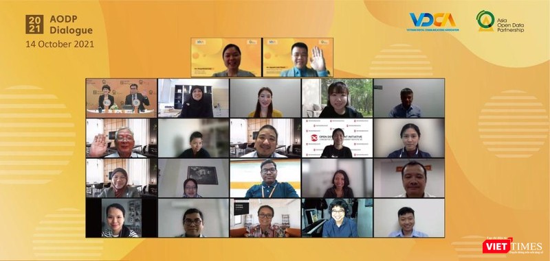 Các khách mời tham dự Tọa đàm đối thoại Đối tác dữ liệu mở châu Á (AODP) 2021 vào ngày 14/10/2021 vừa qua