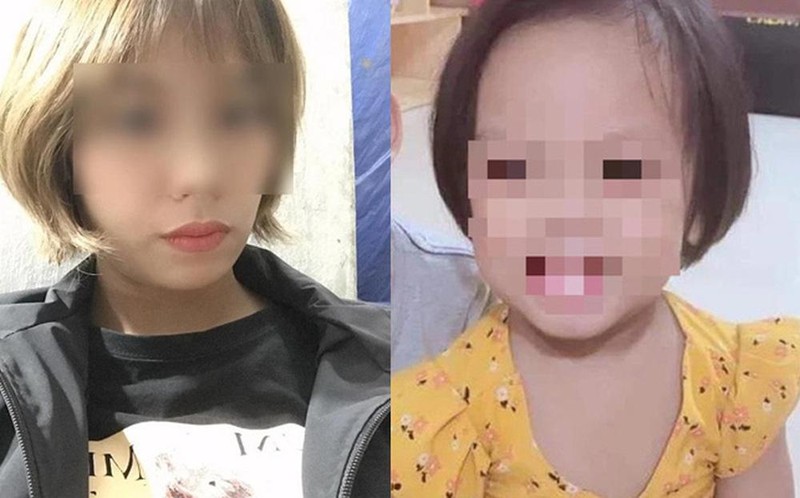 Mẹ và bé gái Đỗ Ngọc A - em bé 3 tuổi bị đóng 9 chiếc đinh vào đầu