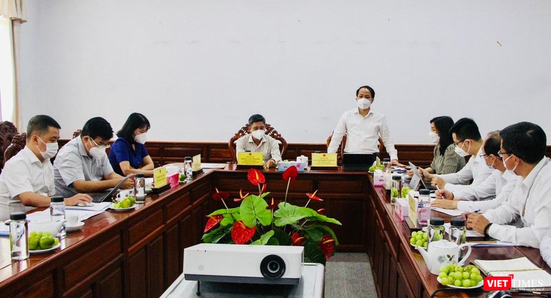 Ông Nguyễn Kiên Cường - Phó Tổng giám đốc Bưu điện Việt Nam phát biểu tại buổi làm việc.