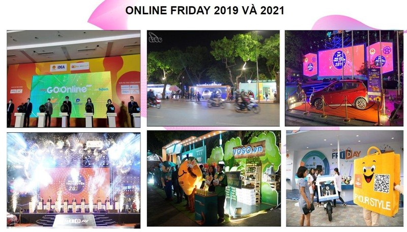 Sự kiện Online Friday 2021 đã kết nối 400 website và sàn thương mại điện tử có số lượng hàng hóa lớn nhất Việt Nam, khuyến mãi tổng cộng trên 11 triệu sản phẩm. Sự kiện Online Friday 2021 đã kết nối 400 website và sàn thương mại điện tử có số lượng hàng hóa lớn nhất Việt Nam, khuyến mãi tổng cộng trên 11 triệu sản phẩm.