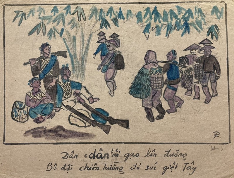 Tác phẩm Dân công kháng chiến của Lê Quốc Lộ.