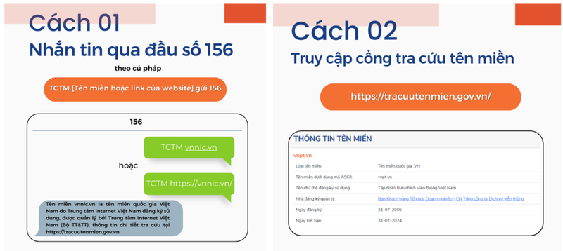 Hai cách tra cứu tên miền giúp nhận diện và phòng ngừa các hành vi lừa đảo, vi phạm pháp luật.