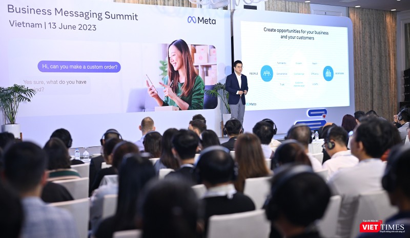 Ông Ben Joe, Phó chủ tịch phụ trách khu vực Đông Nam Á và các thị trường mới nổi của Meta trao đổi tại sự kiện.