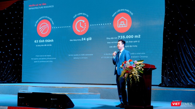 vt_Ông Nguyễn Trung Kiên - Giám đốc Viettel Post Hải Phòng trình bày phần tham luận về giải pháp Logistics toàn trình.jpg