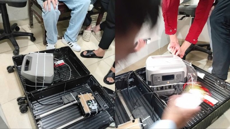 Thiết bị BTS giả mạo do người nước ngoài truy nhập vào mạng thông thông tin di động, phát tán tin nhắn quảng cáo, lừa đảo. (Ảnh: Cục Tần số vô tuyến điện)