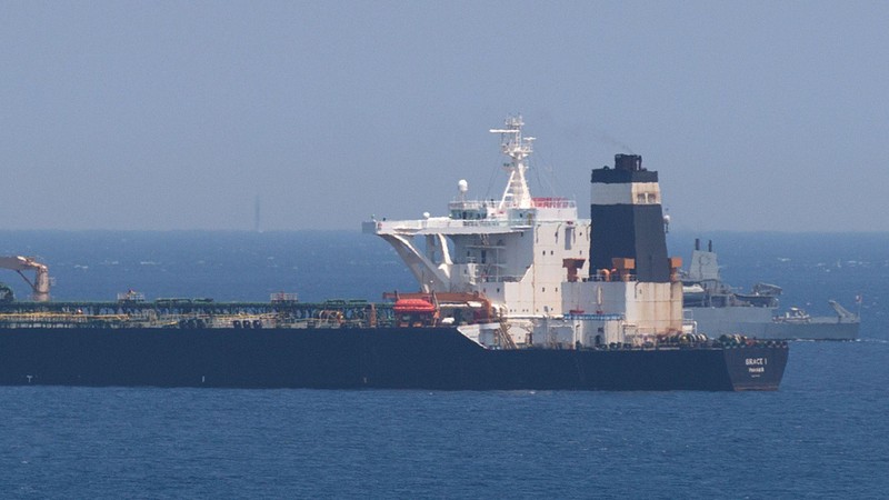 Tàu chở dầu Grace 1 của Iran bị Anh bắt giữ ngoài khơi Gibraltar hồi tuần trước (Ảnh: Sky News)