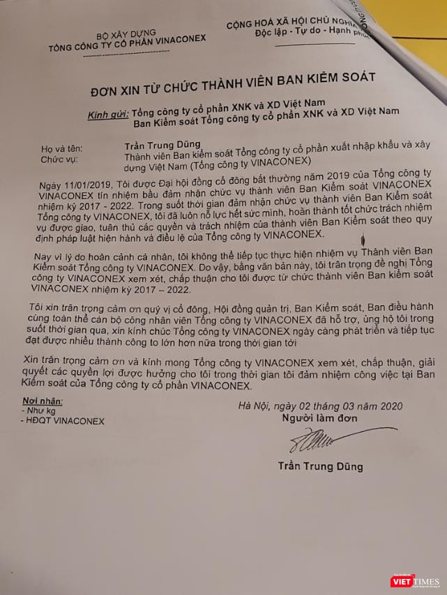 Người của Hùng Túy rút khỏi Ban Kiểm soát Vinaconex Người của Hùng Túy rút khỏi Ban Kiểm soát Vinaconex