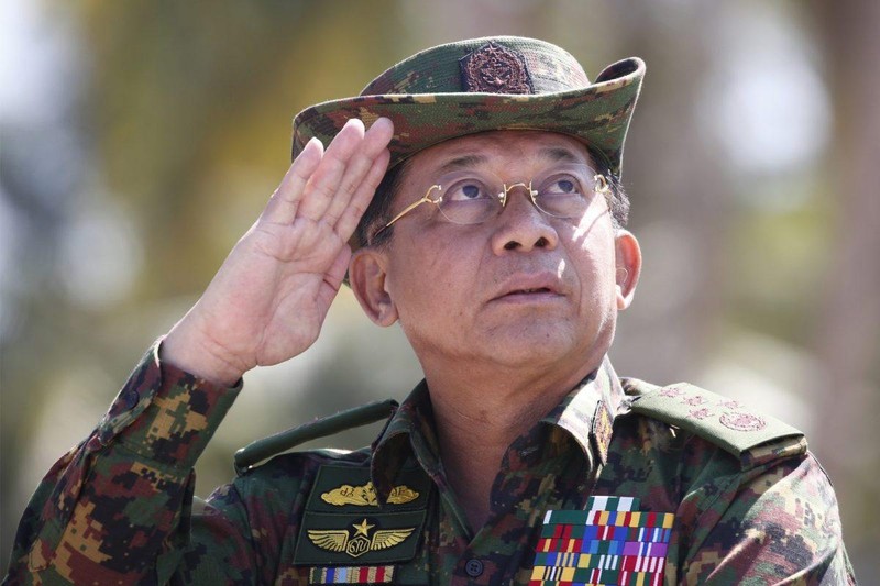 Tổng tư lệnh quân đội Myanmar Min Aung Hliang (Ảnh: AFP)