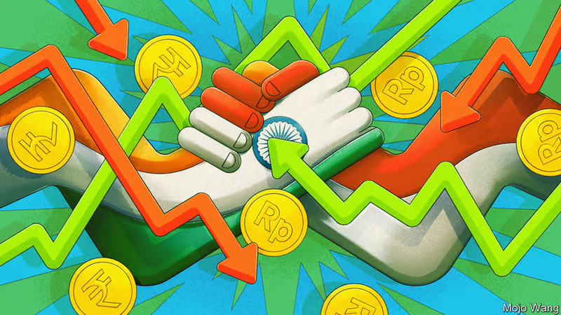 Mô hình phát triển kinh tế của Ấn Độ hay của Indonesia được xem là ưu việt hơn? (Ảnh: The Economist)