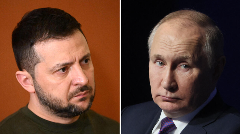 Tổng thống Ukraine Volodymyr Zelensky và Tổng thống Nga Vladimir Putin. Ảnh: AFP.