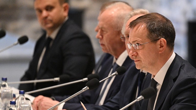 Trợ lý Tổng thống và trưởng đoàn đàm phán Nga Vladimir Medinsky tham dự cuộc hội đàm Nga-Ukraine ở Istanbul, Thổ Nhĩ Kỳ. Ảnh: Sputnik.
