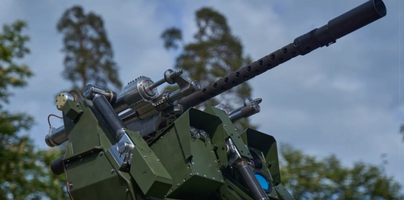 Súng phòng không gắn trên tháp pháo BMG cỡ nòng .50 do AI điều khiển Sky Sentinel. Ảnh: Kyiv Post.