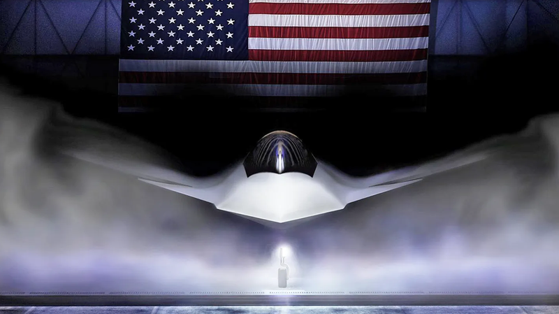 Ảnh đồ họa chiến đấu cơ thế hệ 6 F-47 của Mỹ. Ảnh: Getty.