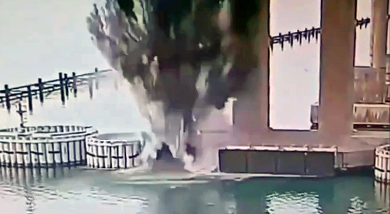 Hình ảnh vụ nổ cầu Crimea được cơ quan tình báo Ukraine cung cấp. Ảnh: SBU.