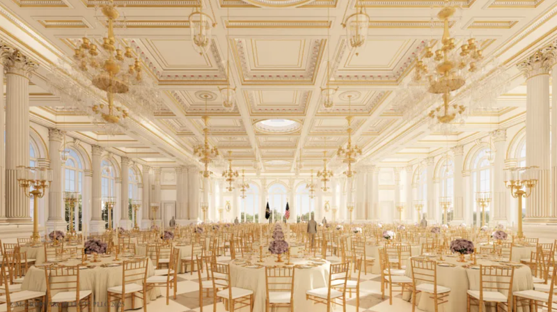 Cung điện khiêu vũ trong Nhà Trắng Di sản mạ vàng của Tổng thống Trump 3.png