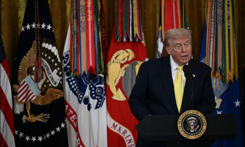 Tổng thống Mỹ Donald Trump phát biểu tại Phòng phía Đông của Nhà Trắng ở Washington, DC, vào ngày 7/8. Ảnh: AFP.