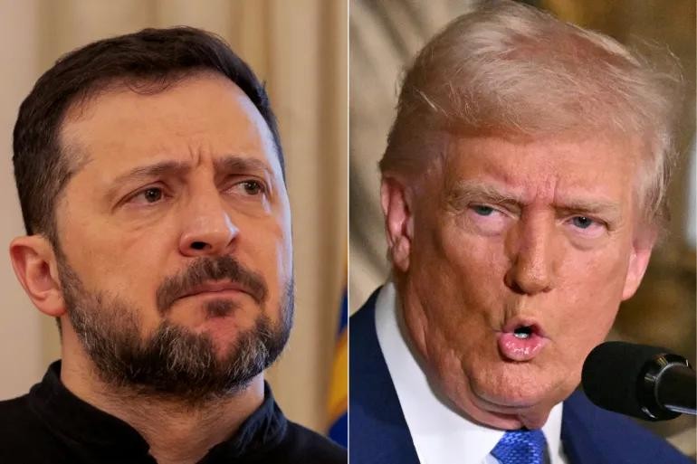 Tổng thống Ukraine Volodymyr Zelensky và Tổng thống Mỹ Donald Trump. Ảnh: AFP.