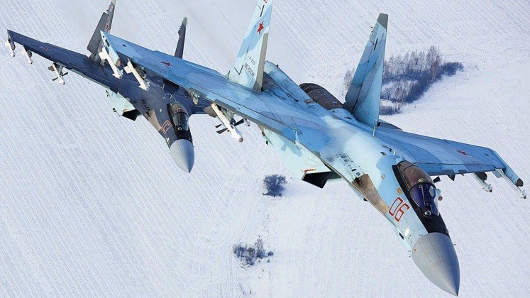 Máy bay chiến đấu Su-35 của Lực lượng Không quân Vũ trụ Nga. Ảnh: MW.