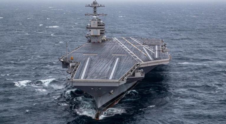 Tàu sân bay USS Gerald Ford của quân đội Mỹ. Ảnh: MW.