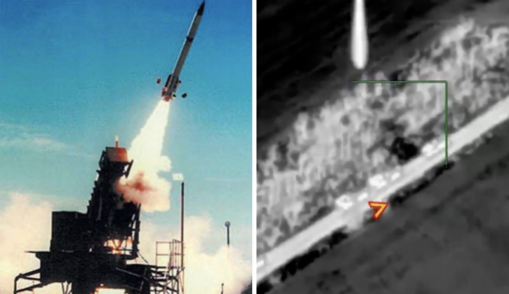 Hình ảnh phóng tên lửa Patriot và đòn tấn công bằng tên lửa Iskander nhằm vào hệ thống Patriot. Ảnh: MW.