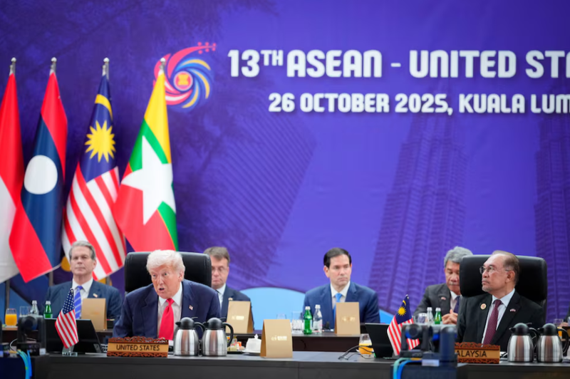 Tổng thống Mỹ Donald Trump phát biểu tại Hội nghị thượng đỉnh ASEAN-Mỹ tại Kuala Lumpur, Malaysia, ngày 26/10. Ảnh: Reuters.