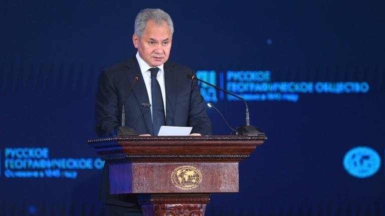 Ông Sergey Shoigu, thư ký Hội đồng An ninh Nga, phát biểu tại một sự kiện ở Moscow vào ngày 23/10. Ảnh: Sputnik.