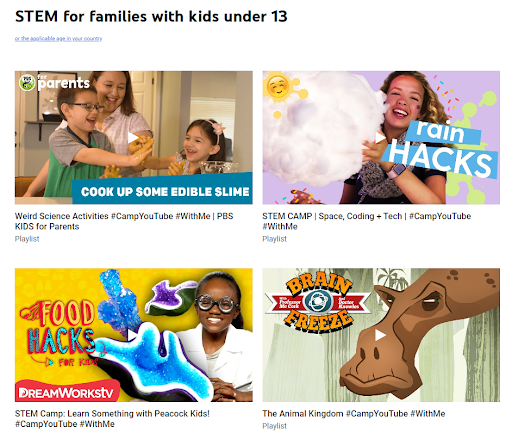 Những video đa dạng chủ đề trên Camp YouTube.