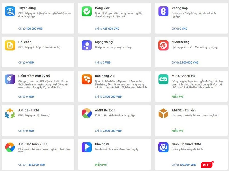 Chợ ứng dụng trên MISA AMIS.